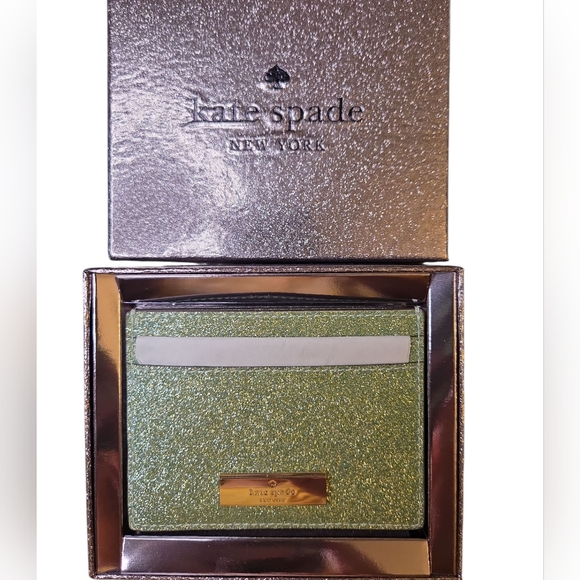 kate spade Handbags - Kate Spade Kenzie Seawater Glitter Card Holder NWT